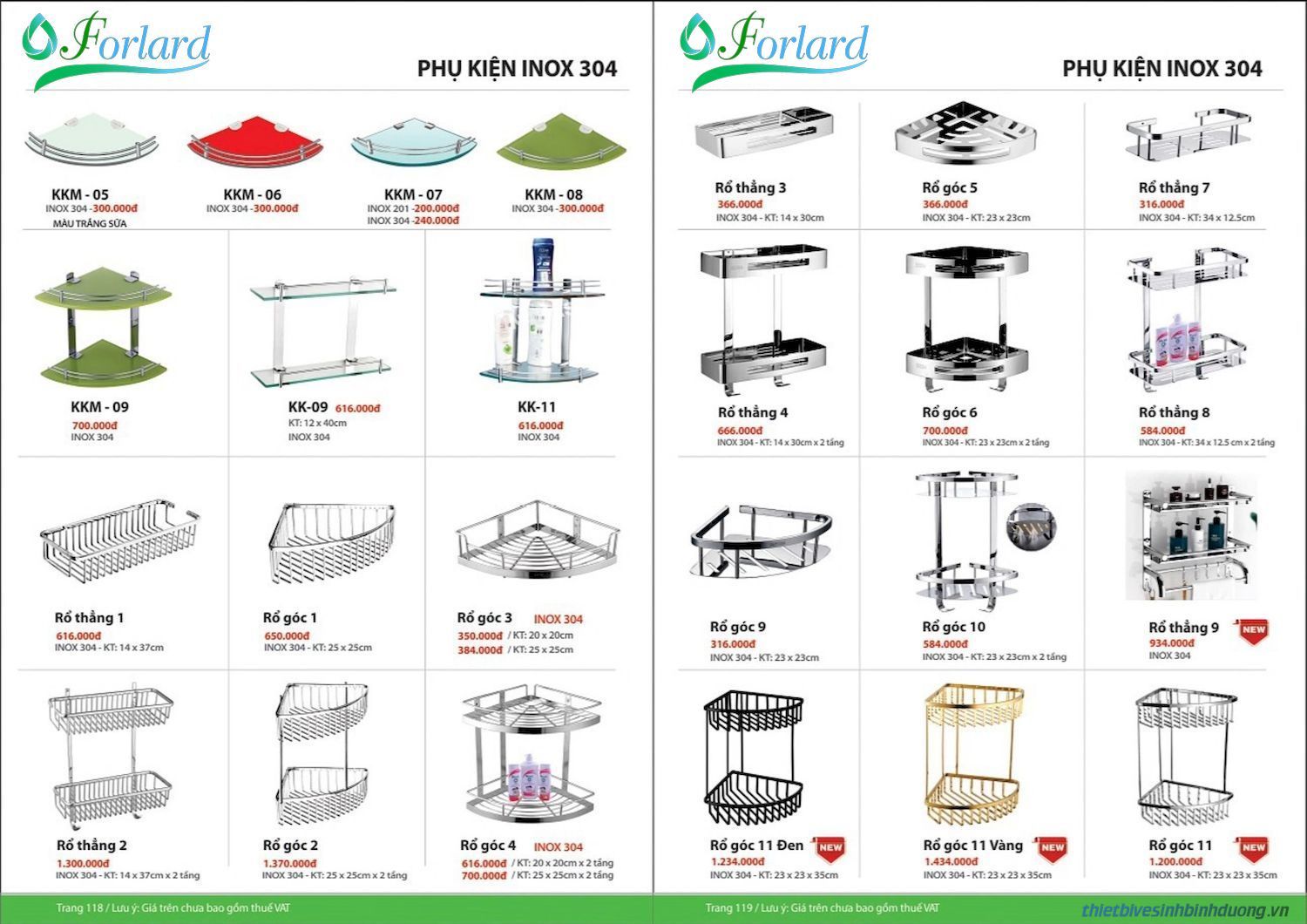 Thiết bị vệ sinh FORLARD Catalogue và Bảng giá mới nhất /Page 59